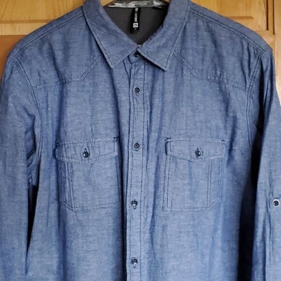 LAST CHANCE Ocean Current Full Button Down Sz XL Blouse w Possible Roll-up Slvs - Picture 3 of 14